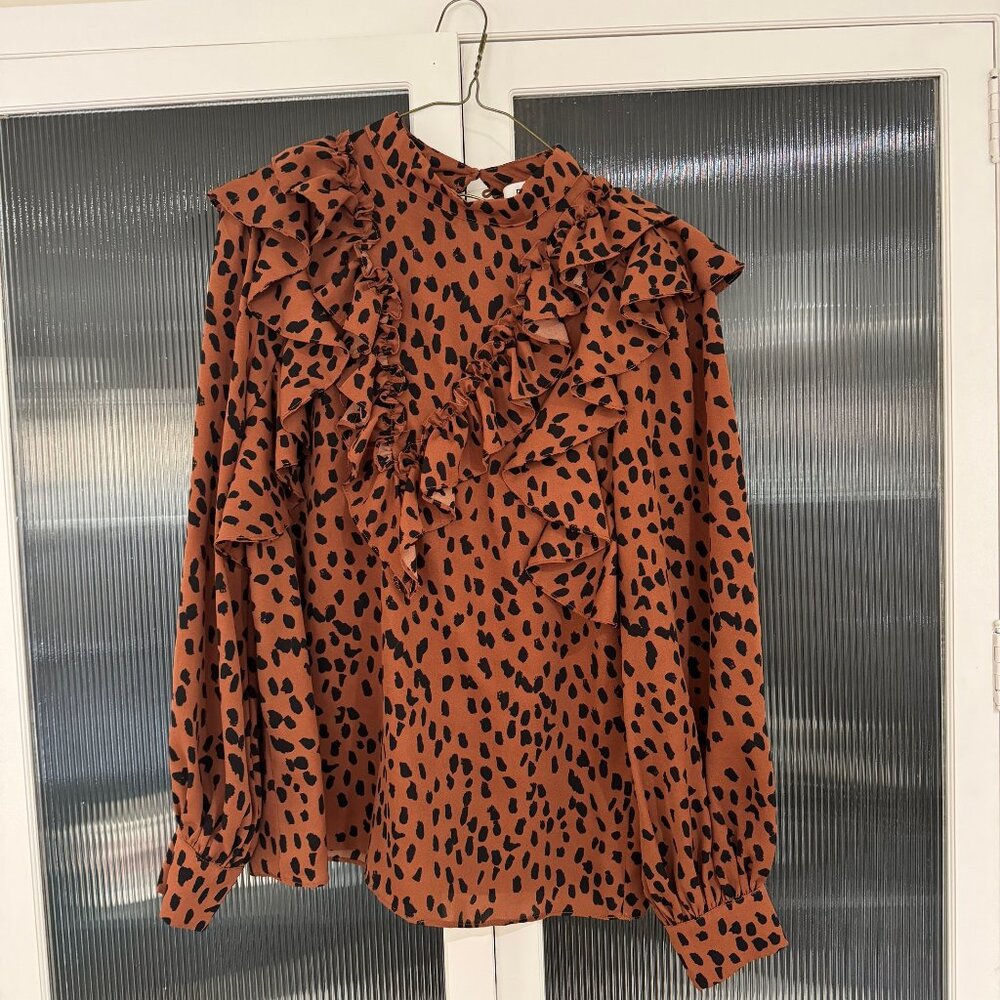 DO+BE animal print blouse Rust Small